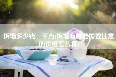 拆墻多少錢一平方(拆墻有哪些需要注意的價格怎么算)